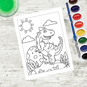 Color Me Tyrannosaurus Dinosaur Cartões de Ativ