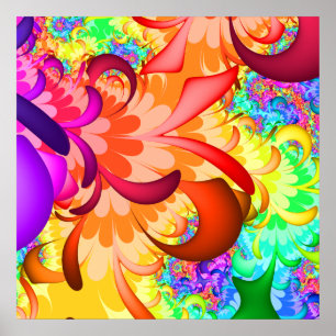 Color Splash Fractal Poster
