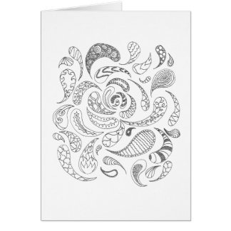 Colora seu próprio cartão - Paisleys