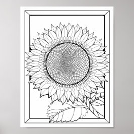 Coloração de Girassol Poster