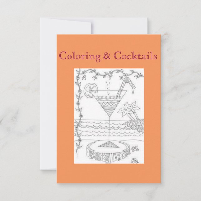 Coloração e coquetéis Convites de festas noturnos (Frente)