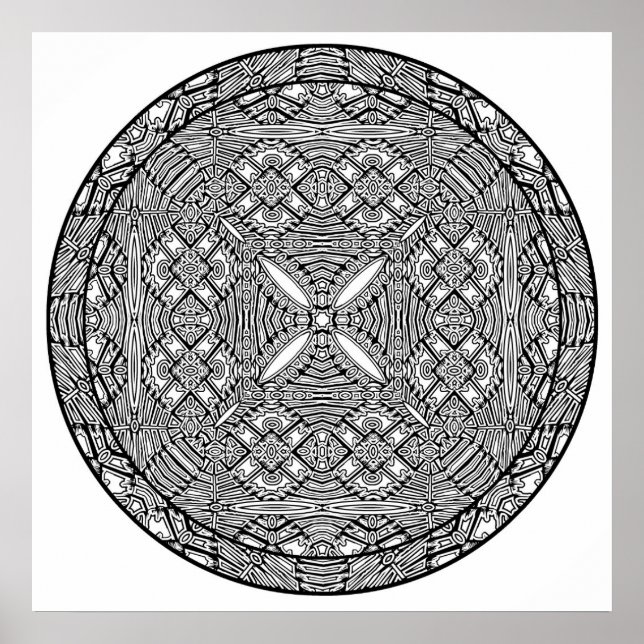 Colore a si mesmo Mandala Poster Abstrato forma a  (Frente)