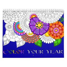 Colore o calendário impresso personalizado do ano