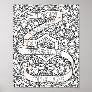 Colore seu próprio Poster com afirmações positivas