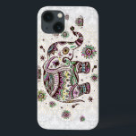 Colores de Pastel Flores Retro e Elefante<br><div class="desc">Toneladas castanhas e pastéis,  fundo branco retro elefante giro floral</div>