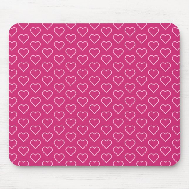 Colores personalizadas Mouse Pad com Corações de A (Frente)