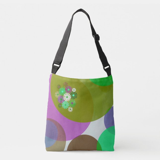 Colorful Abstract Floral Circles Tote Bag (Frente)