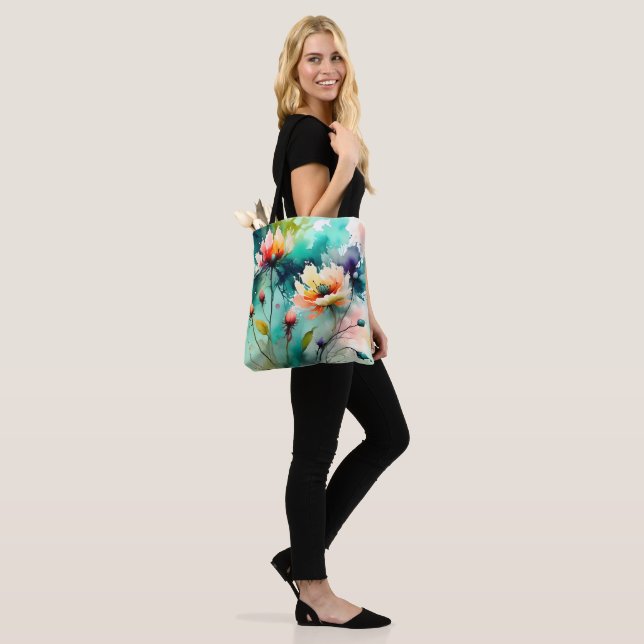 Colorful Abstract Floral Tote Bag (No(a) Modelo)