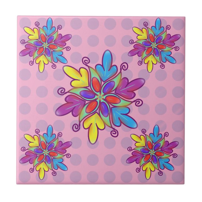 Colorful Abstract Kaleidoscope Flower Pattern (Frente)