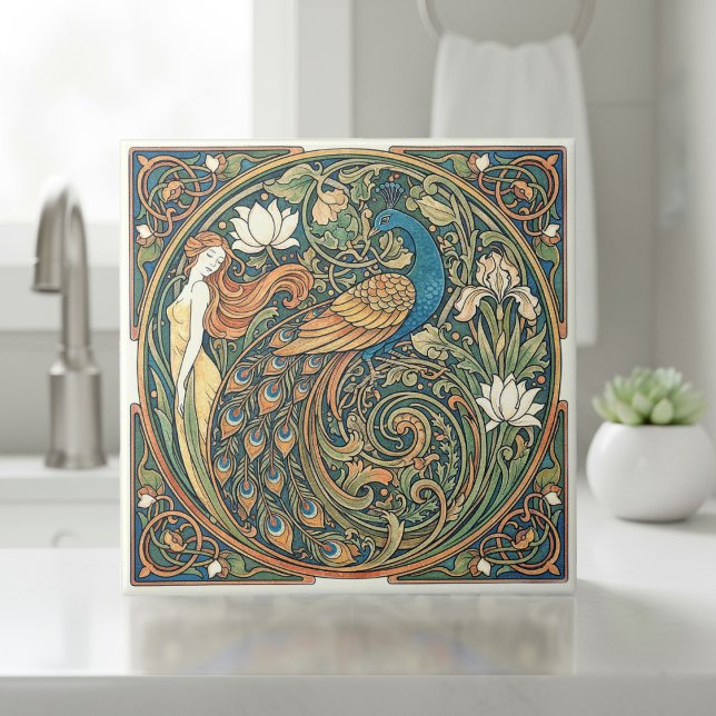 Colorful Art Nouveau Peacock Pat#3 ID1193 (Criador carregado)