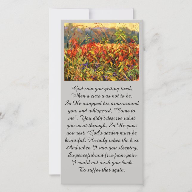 Colorful Autumn Reds and Oranges Prayer Card (Frente)