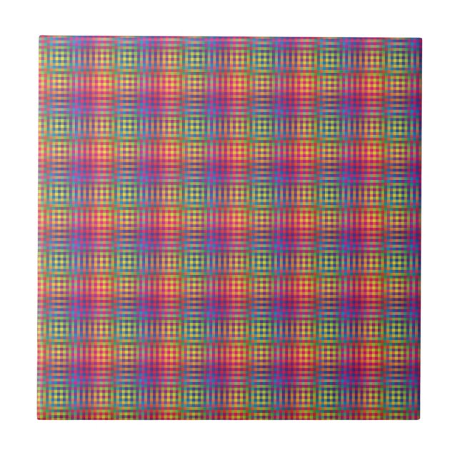 Colorful Checker Abstract Pattern (Frente)