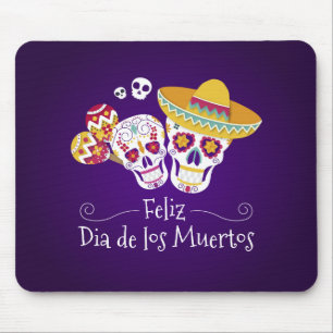 Colorful Dia de los Muertos Mousepad
