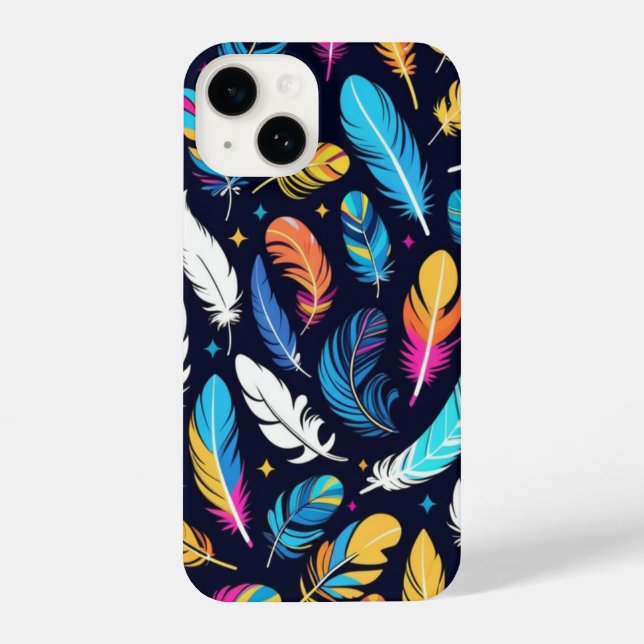 Colorful Feathers Pattern Phone Case  (Verso)