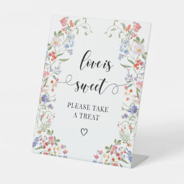 Colorful Floral Love is Sweet Wedding Treat Sign
