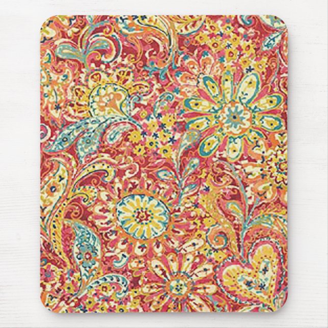 Colorful Floral Mouse Pad (Frente)
