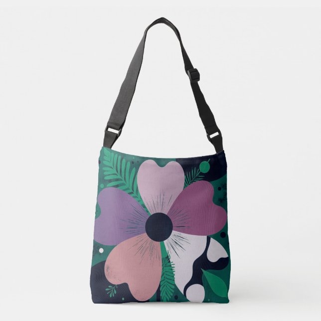 Colorful Floral Pattern Tote Bag – Cute Modern Flo (Frente)