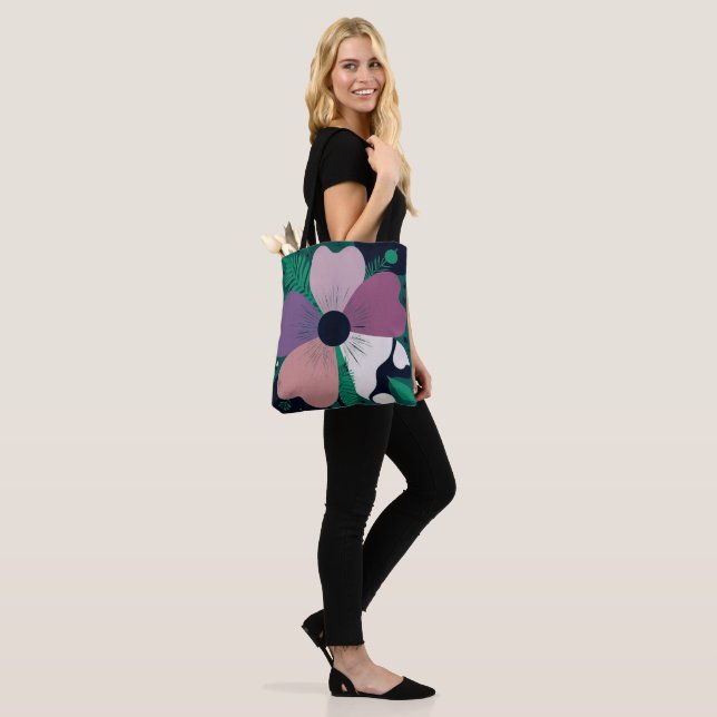 Colorful Floral Pattern Tote Bag – Cute Modern Flo (No(a) Modelo)