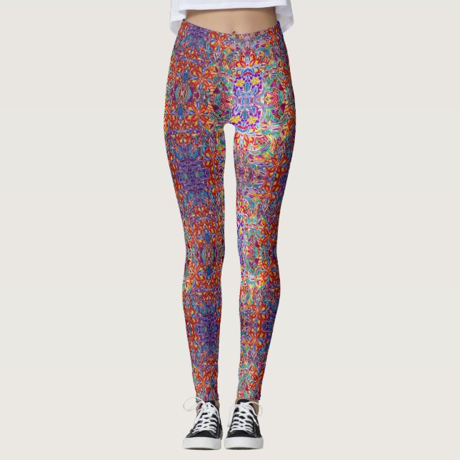 Colorful Floral Sands Pattern Leggings (Frente)