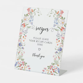 Colorful Floral Share a Recipe Bridal Shower Sign