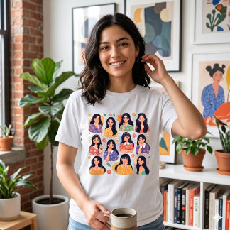 Colorful Folk Art Aesthetic Women Portraits