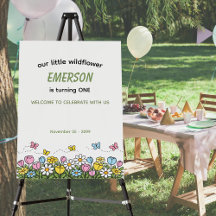 Colorful Funny Little Wildflower 1st Birthday 