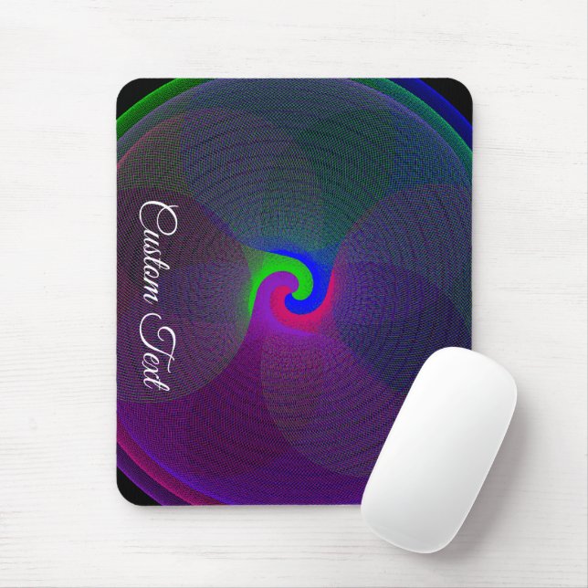 Colorful Fused Center Geometric Mouse Pad (Com mouse)