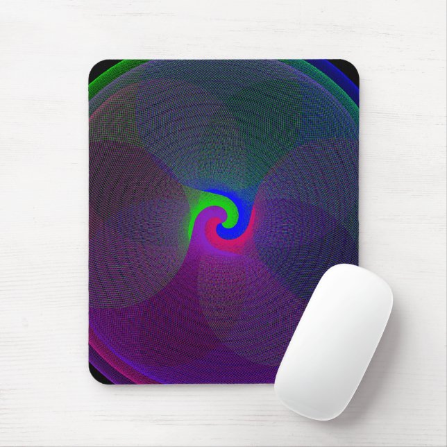 Colorful Fused Center Geometric Mouse Pad (Com mouse)