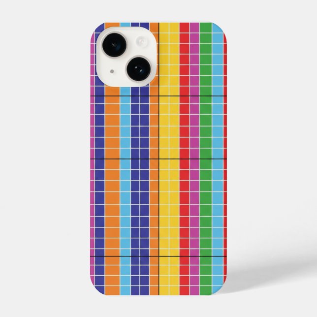 Colorful Geometric Grid Pattern Phone Case – Moder (Verso)