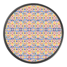 Colorful geometric pattern on a round Bluetooth 