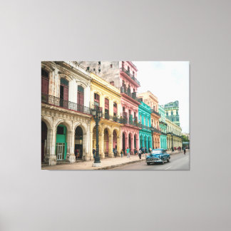Colorful Havana Building 50x37 Stretch Canvas