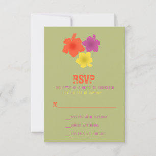 Colorful Hawaiian Hibiscus Wedding RSVP
