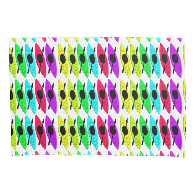 Colorful Kayaks  Pillow Case (Frente)