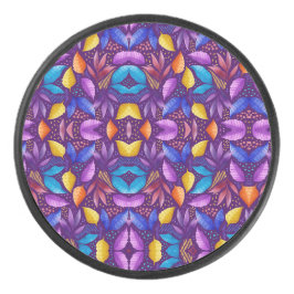 Colorful mandala design on a purple background
