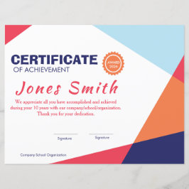 Colorful Modern Certificate of Achievement Corpora