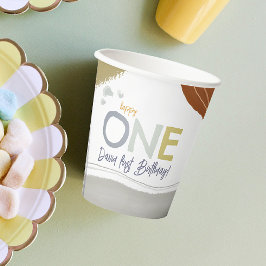 Colorful Modern Happy One First Birthday boy Paper