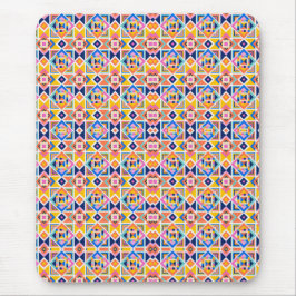 Colorful mouse pad with intricate geometric tile 