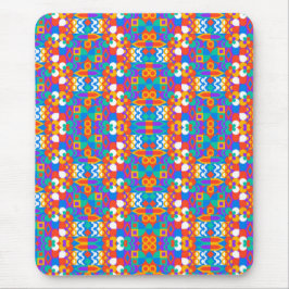 Colorful mousepad with geometric pattern in blue