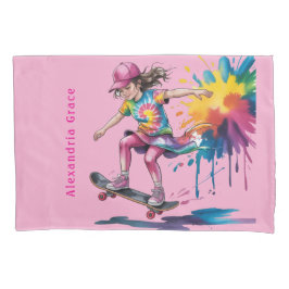 Colorful Painted Girl Skateboarder Birthday Gift