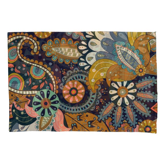 Colorful Paisley: Papel de parede indiano floral. (Frente)