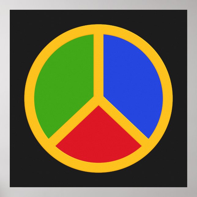Colorful Peace Sign poster (Frente)
