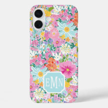 Colorful Pink Garden Monogrammed