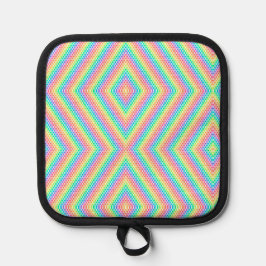 Colorful pot holder with a vibrant