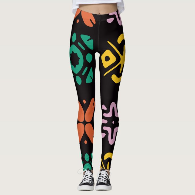 Colorful Print Abstract Leggings  (Frente)