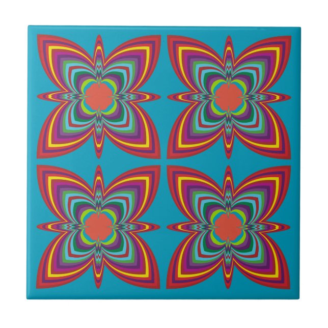 Colorful Psychedelic Geometric Pattern (Frente)