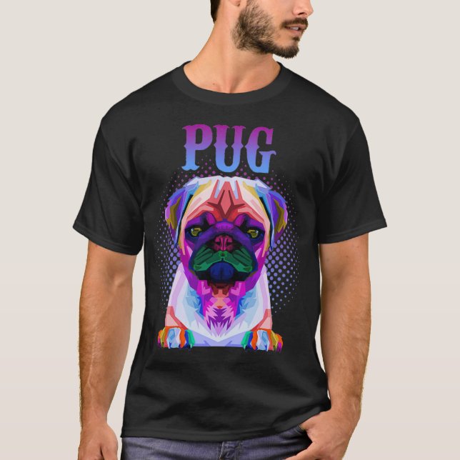Colorful Pug Dog Breed Pullover  (Frente)