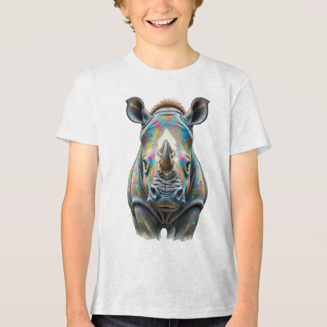 Colorful Rhino Portrait Vibrant Wildlife  (Frente)
