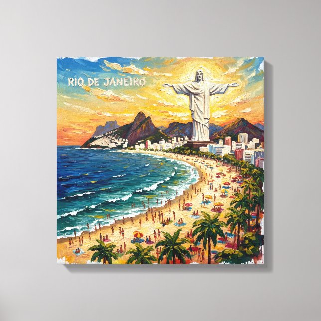 Colorful Rio de Janeiro Beachfront Canvas (Frente)