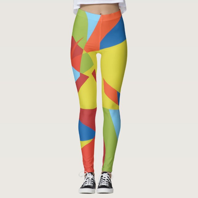 Colorful Toucan Vibes Abstract Leggings (Frente)
