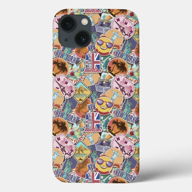 Colorful Travel Sticker Pattern (Verso)